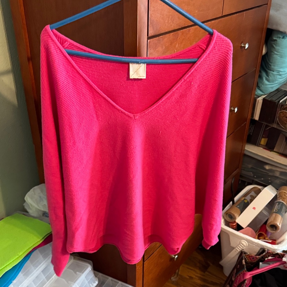 Kerisma Bright Pink V-Neck Sweatshirt
